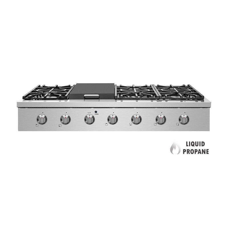 NXR Professional Ranges 48" Stainless Steel Gas 6 Burner Cooktop Wayfair